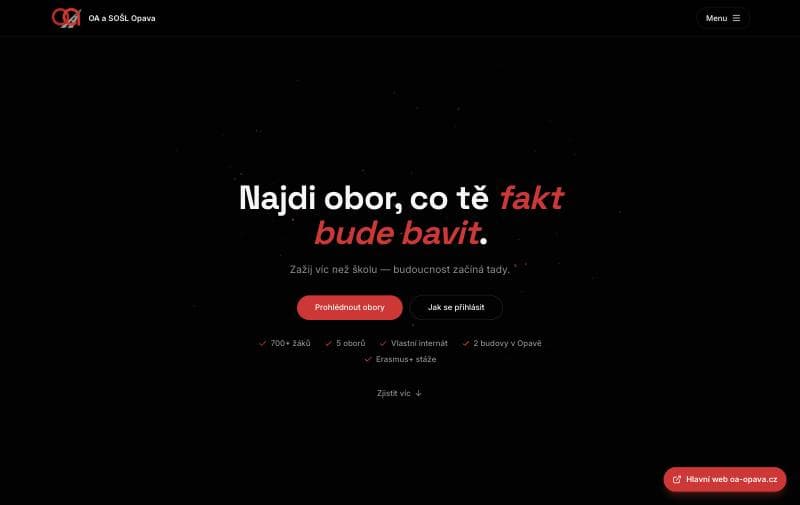 Web OA a SOŠL Opava